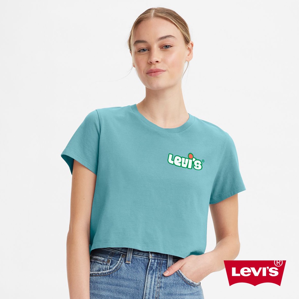 Levis 短版T恤 / 90年復古Logo / 湖水綠 女款 A0785-0031 熱賣單品