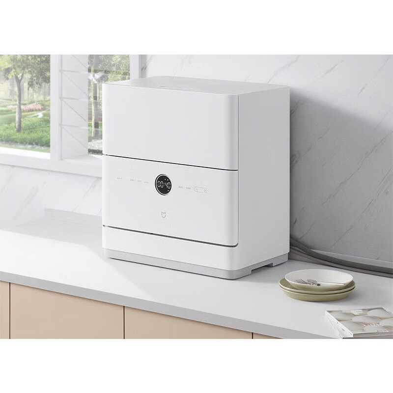 小米5套臺式洗碗機 家用小型刷碗機 臺面式新款 高溫除菌UV存儲