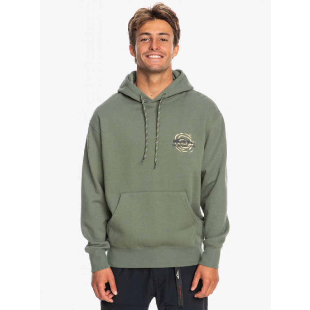 QUIKSILVER - MOONLIT MOUNTAIN HOODY 男款 快乾保暖機能帽T 連帽上衣 綠色-S