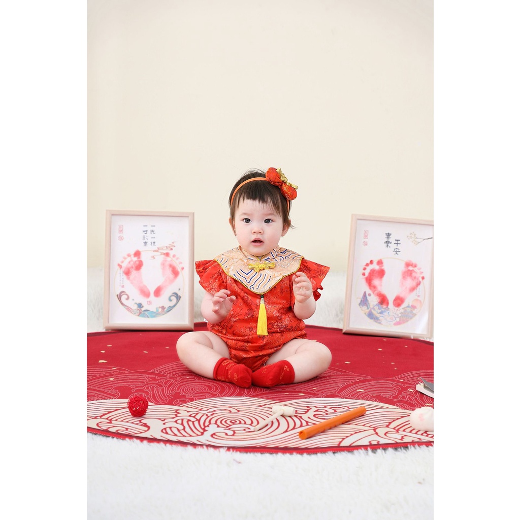 男女寶寶週歲禮服嬰兒夏季抓周服短袖滿月週歲中國風包P服唐裝