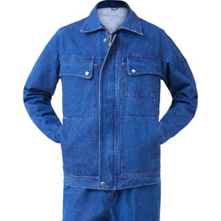 臺灣出貨 電焊工作服男加厚純棉防燙耐磨長袖秋冬工作服牛仔勞保工作服 工作外套 機能外套 勞保外套 男生外套 工作套裝