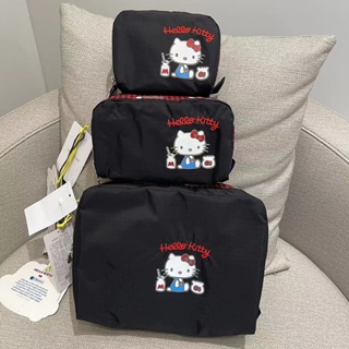 全新品 LeS portsac Kitty 黑底凱蒂貓 7121+6511+6701 旅行洗漱包整理收納包袋手拿包化妝包