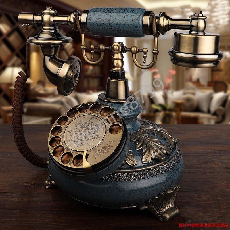 有線電話 仿古電話機來電顯示座機家用辦公有線電話老式古董轉盤無線插卡--ninenine8799