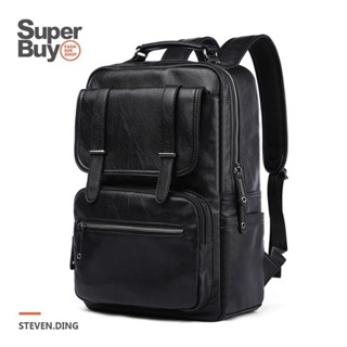 <Superbuy>大容量後背包/皮革雙肩包 14/15.6吋筆記本電腦包/筆電包 防盜通勤包/防水戶外旅行包韓版書包