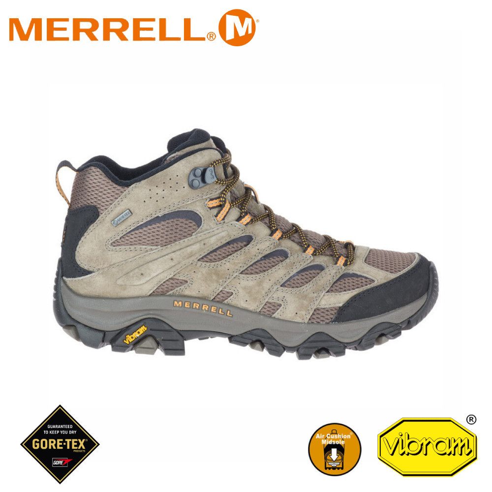 【MERRELL 美國 男 MOAB 3 MID GTX W 經典登山健行鞋-寬楦《淺卡其》】ML035795W/登山鞋