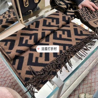 二手精品 FENDI 芬迪 羊絨羊毛圍巾??超美 披肩 羊絨披肩 印花logo 針織 圍巾 圍脖 情侶款