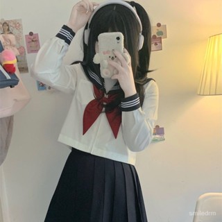 【砂糖の時光】【神北JK】日係正品jk製服正版白三本基礎款中間服長袖水手服套裝