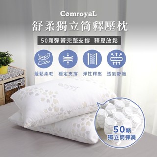 【天恩寢具】ComroyaL舒柔獨立筒釋壓枕(1入)