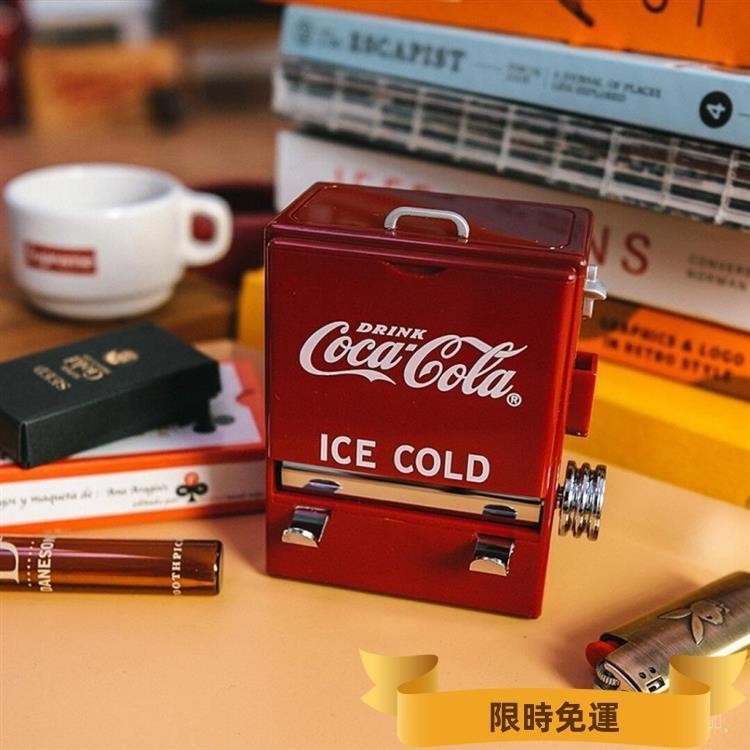 F1 個性創意復古可樂牙籤盒 自動販賣機造型按壓牙籤筒 創意居家小物家飾可口可樂牙籤罐20上新