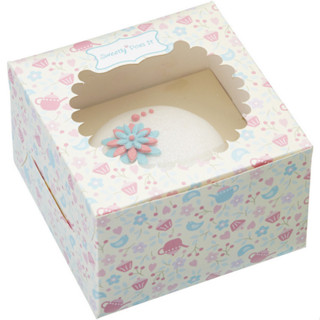 台灣現貨 英國《Sweetly》單格瑪芬蛋糕紙盒4入(午茶粉) |