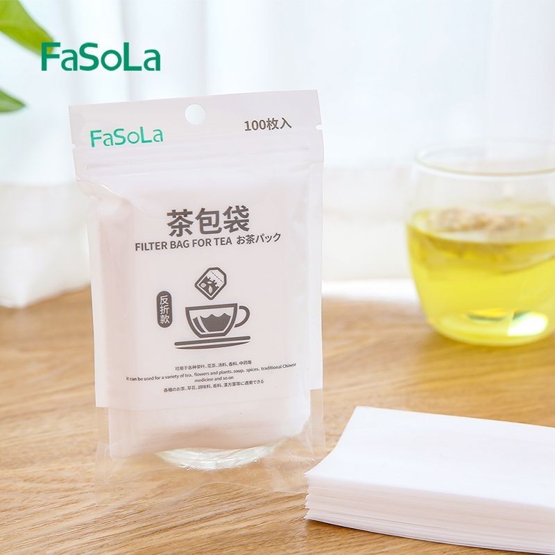 🌟新品上綫🌟Fasola100片茶包茶袋咖啡過濾袋紗佈袋茶葉空茶包袋一次性