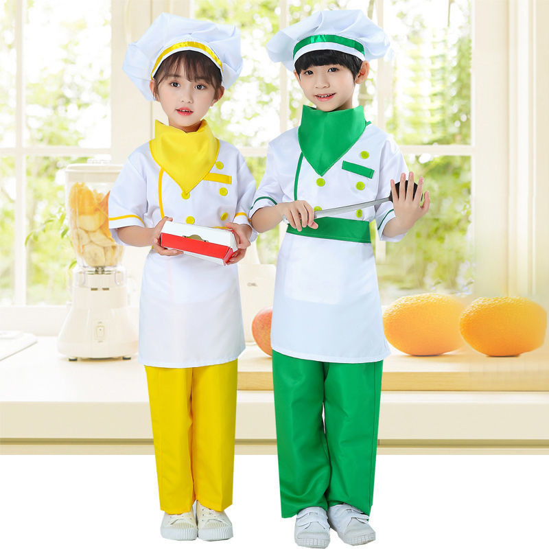 ✨熱銷 兒童廚師服套裝幼兒園烘焙小廚師服裝幼兒廚師服角色扮演小小廚神