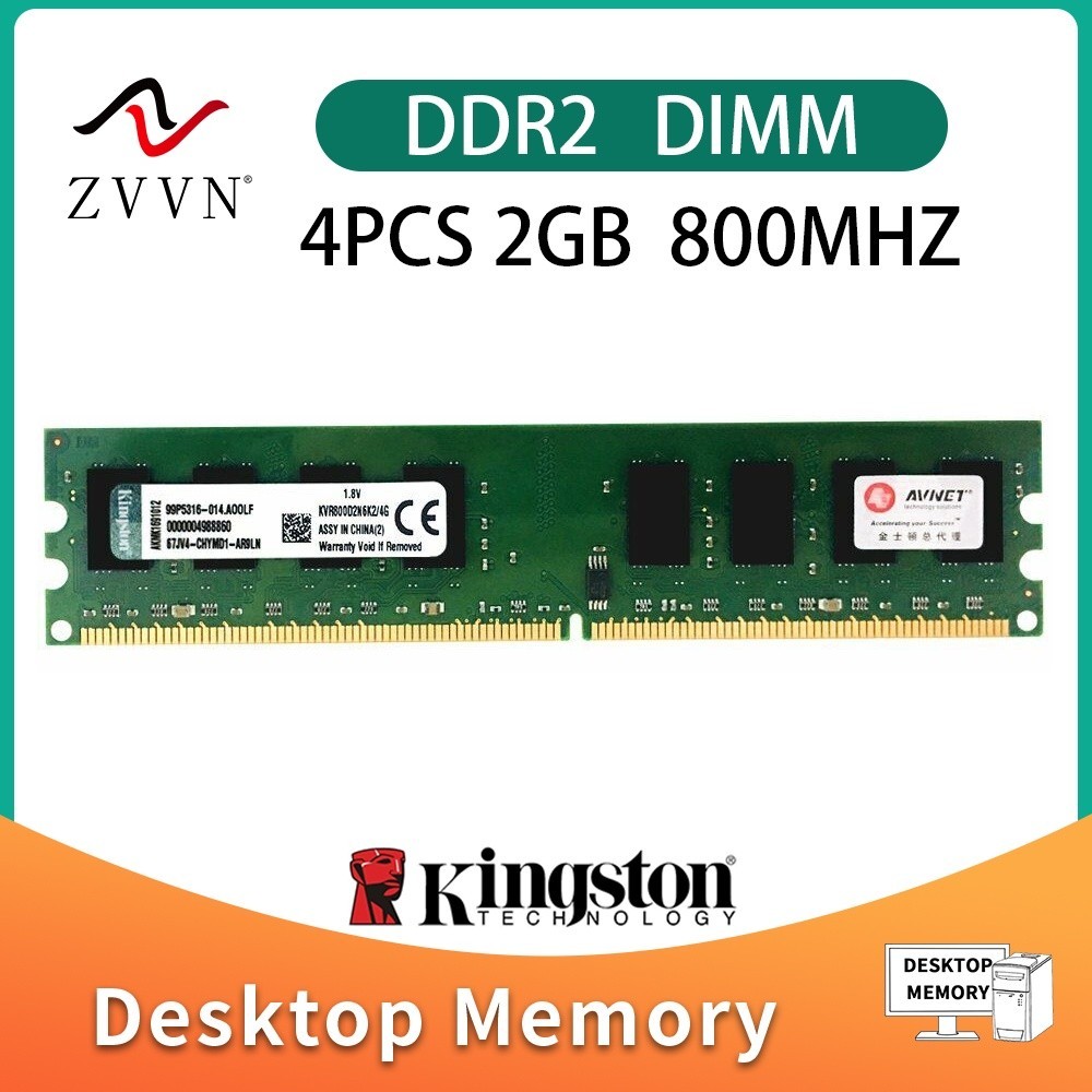 ♖全新適用於金士頓 8GB 套件 4x 2GB KVR800D2N6K2/4G DDR2 80