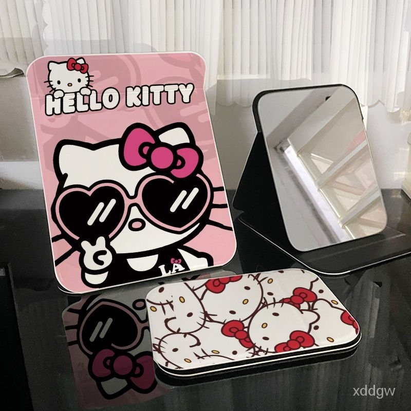 鏡子hello kitty凱蒂貓折疊化妝鏡隨身攜帶小鏡子傢用辦公補妝鏡 A8PS