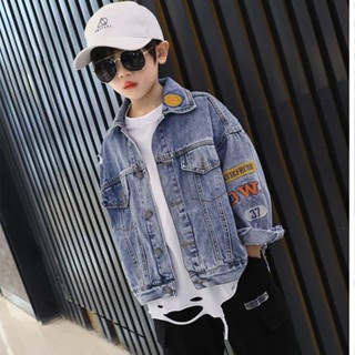 💕洋洋兒童店💕 男童外套 兒童春秋外套 男童外套春秋款炸街新款牛仔韓版中大童潮流帥氣時尚春裝男孩洋氣 男童牛仔外套