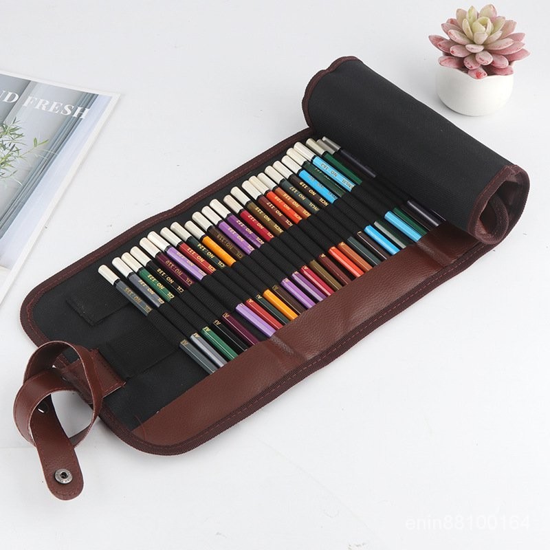 【新上推薦】36色筆簾彩色鉛筆專用48色筆簾鉛筆帆佈筆袋學生美術專業筆簾 8VIV