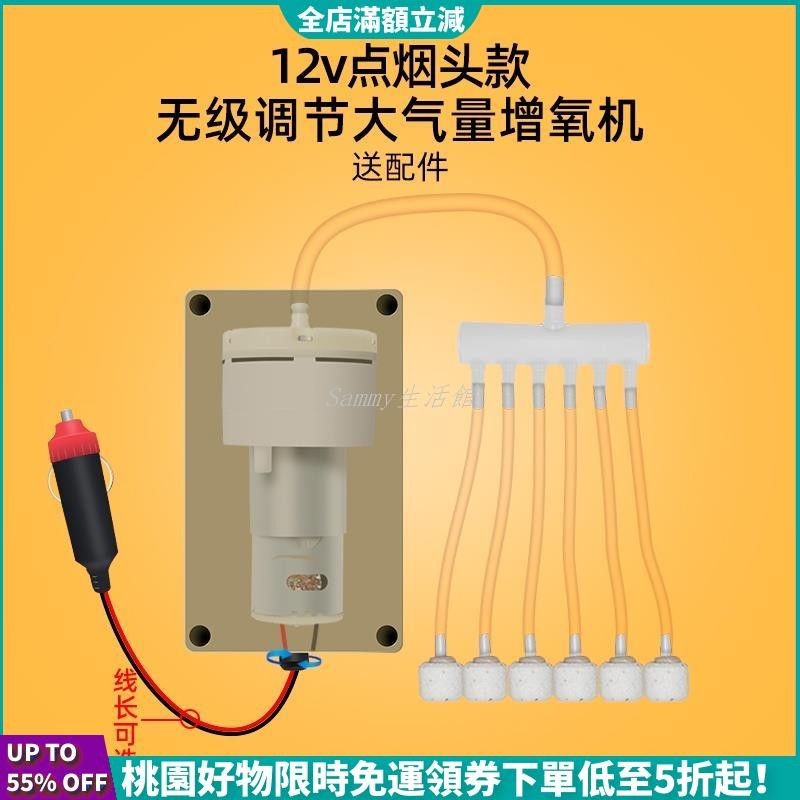 【台灣熱銷】直流式空氣泵 12V增氧氣泵魚缸魚池 充氧泵 車用氧氣機 電瓶電池氣泵