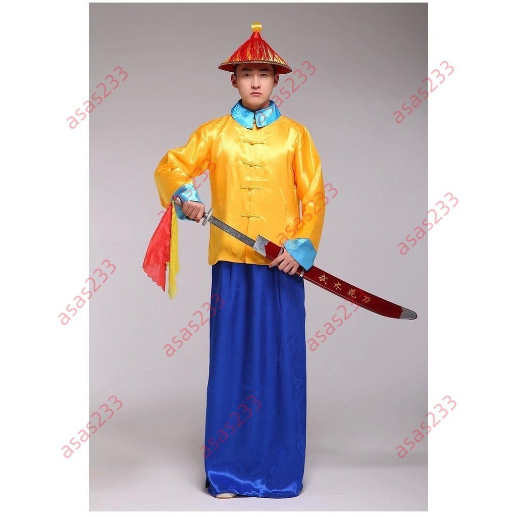 廠商 爆款熱賣#清朝御前侍衛官兵服 御林軍清兵古裝 衙役護衛影視服裝黃馬褂 清朝漢服 古裝服 清朝官服 清朝服飾
