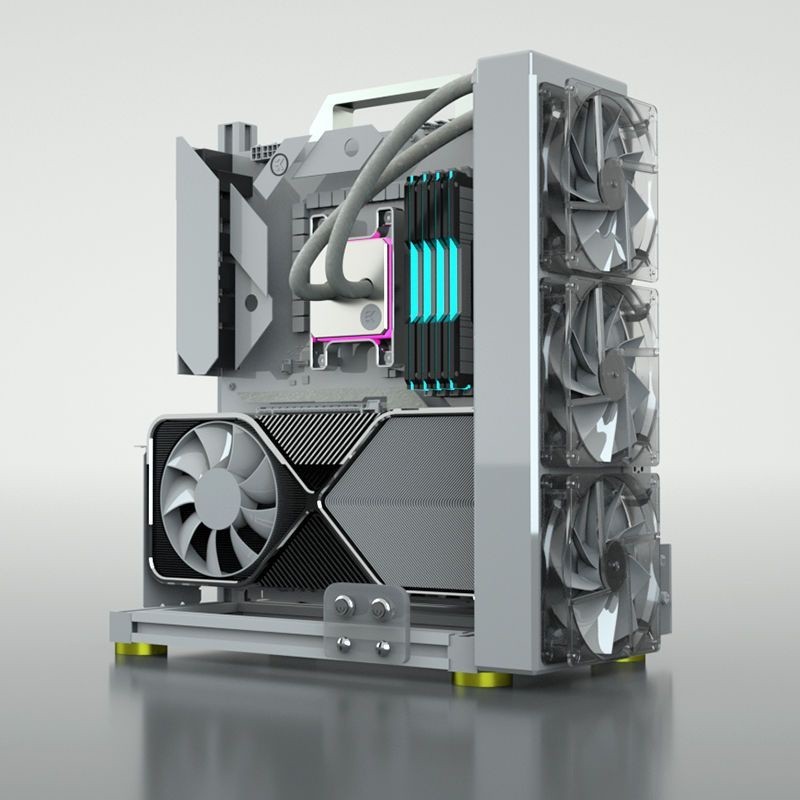 ♀開放機箱架 支持240 360水冷 支持X79 X99雙路 ITX MATX創