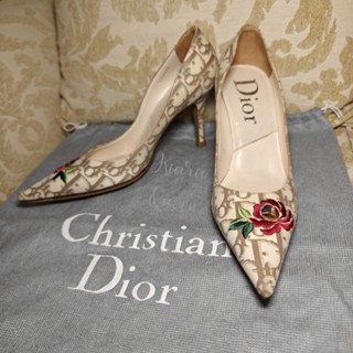 Christian Dior 迪奧 老花 高跟鞋 36碼 女鞋 精品女鞋