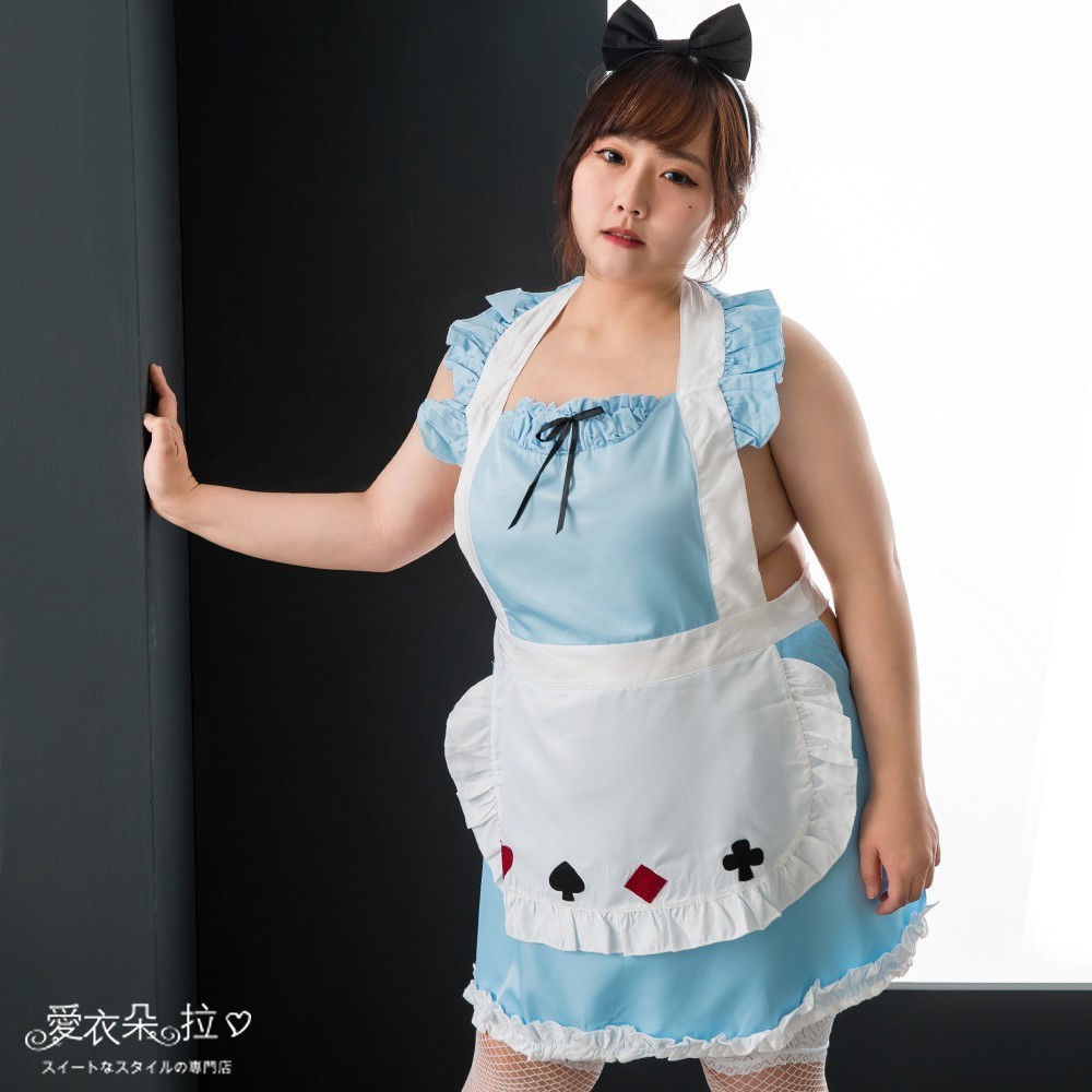 愛麗絲圍裙 大尺碼角色扮演女僕裝 可愛廚房圍裙 台灣現貨