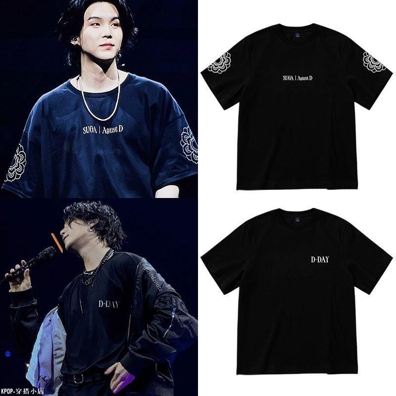 KPOP 防彈少年團閔玧其SUGA Agust D D-DAY演唱會周邊同款衣服短袖t恤