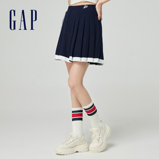 Gap 女裝 Logo百褶短裙-海軍藍(876133)