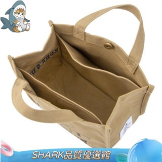 Shark 帆布袋 日式便當包 可愛輕便學生午餐便當包上班族飯盒袋子 手提包 帶飯的手拎包 斜挎簡約76