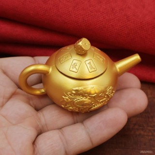 🙏🏻紫南宮過爐開光🙏🏻 黃銅擺件雙魚把把壺手把件金色可旋轉客廳臥式茶壺轉轉把玩件旋轉