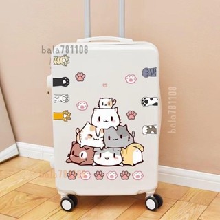 【限時特賣】台灣熱銷 行李箱貼 ins同款日系可愛層疊貓 可愛少女拉桿旅行箱裝飾貼紙防水