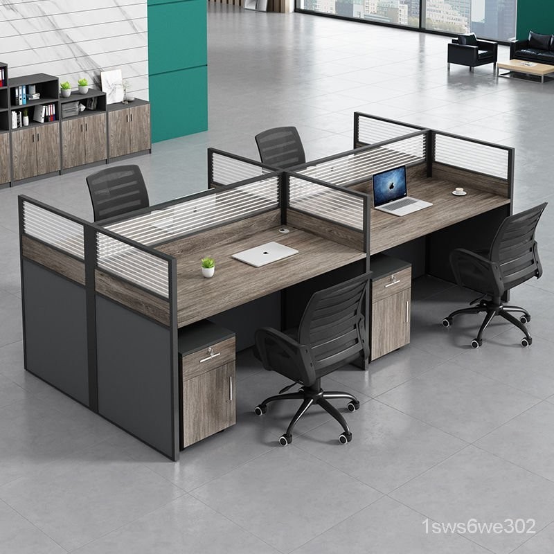 辦公桌椅組閤工位辦公桌職員桌單人4人多人屏風電腦桌椅套裝卡座 JLVQ