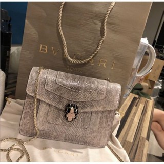 法國二手 BVLGARI SERPENTI FOREVER MINI 19新款 斜背包 肩背包 光澤蛇皮 287948