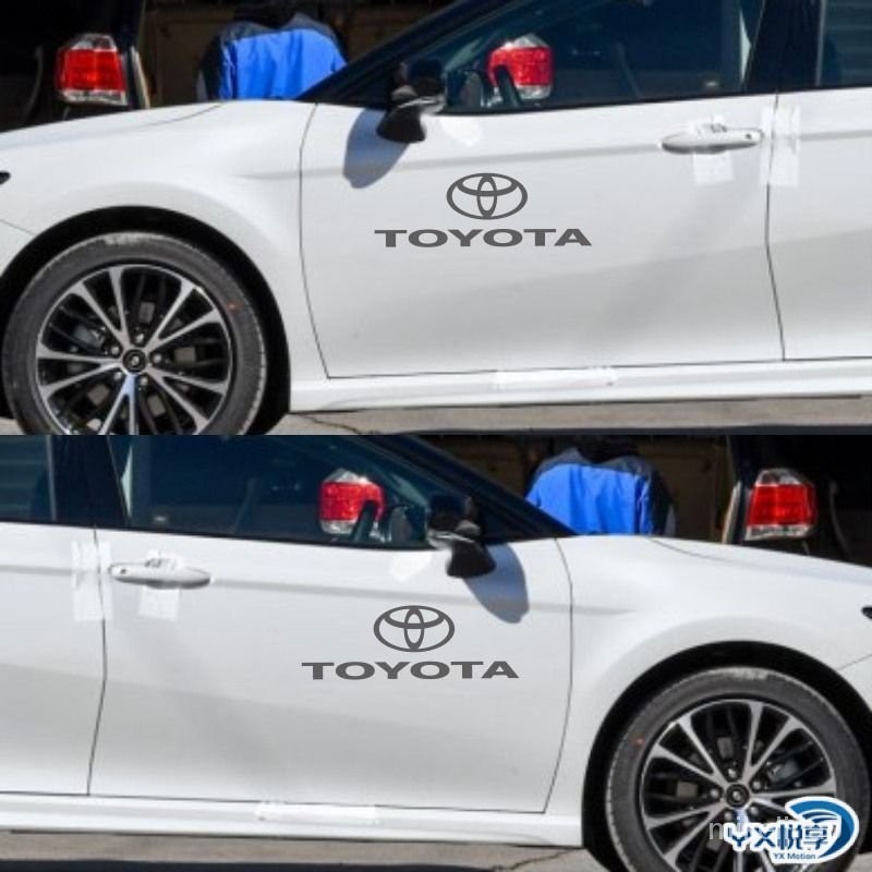 《YX悅享》✨快速出貨✨ 適用於豐田凱美瑞車門貼紙卡羅拉車身拉花RAV4改裝裝飾車貼雷淩