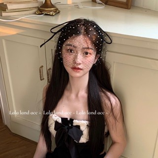 ‹拍照頭紗› 城堡裡的公主 水鑽網紗蝴蝶結面紗髮箍婚禮寫真拍照頭箍 髮飾 ins風1032