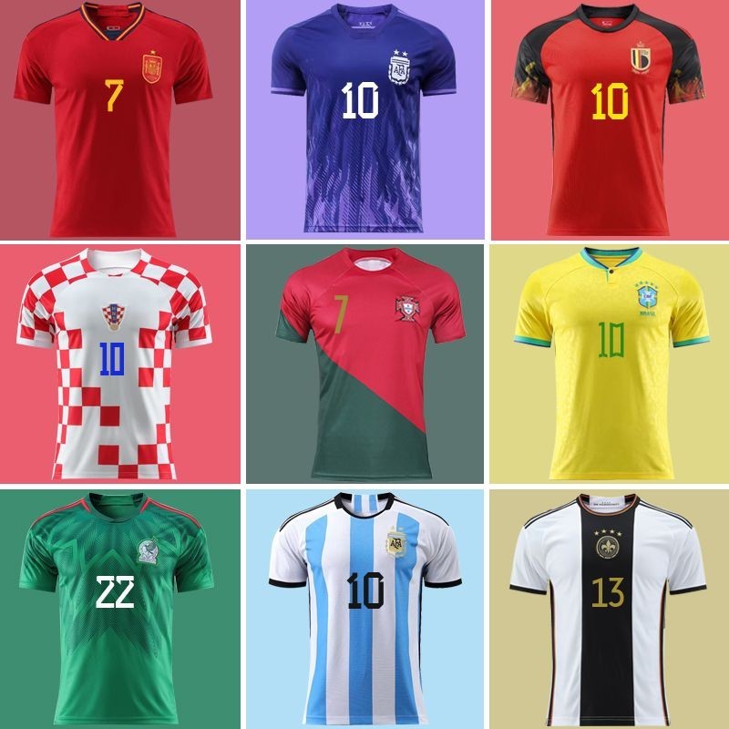 🔥 臺灣熱賣 🔥2024世界杯國傢隊足球服上衣阿根廷巴西墨西哥葡萄牙C羅梅西球衣