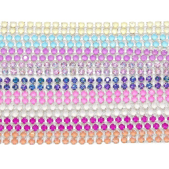 摩卡彩色鉆鏈2/2.5mm密集型水鉆爪鏈DIY手機殼貼鉆飾品 配件批發