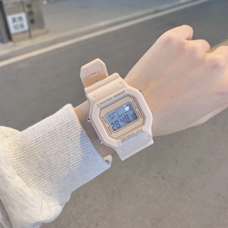 兒童手錶💕 宋雨琦同款白色手錶女學生ins風小眾方形運動防水韓版情侶電子錶