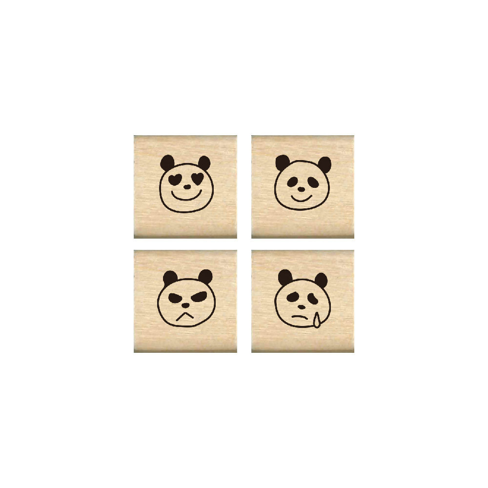 KODOMONOKAO 子彈筆記 手帳印章部 熊貓心情 (四入)