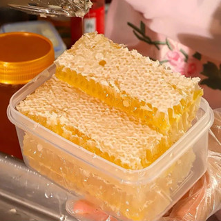 【新品下殺價】蜂巢蜜嚼著吃盒裝500g百花農家土蜂蜜純正天然老蜂窩蜜巢蜜塊