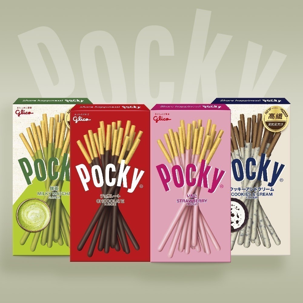 【Glico】Pocky百奇 蝦蝦果園專用 單盒組 (巧克力、草莓、抹茶、牛奶) 經典款