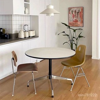 💛新品-特惠💛 中古桌 伊姆斯餐桌 茶幾桌 小圓桌 傢用小戶型圓桌 北歐ins網紅設計師咖啡店桌子 洽談桌 圓桌子
