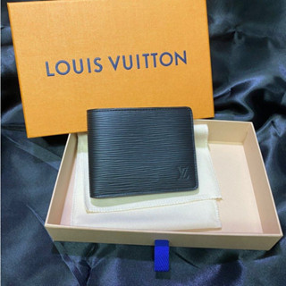 Louis Vuitton 路易威登 LV Slender 黑色Epi牛皮 對折 短夾 M60332