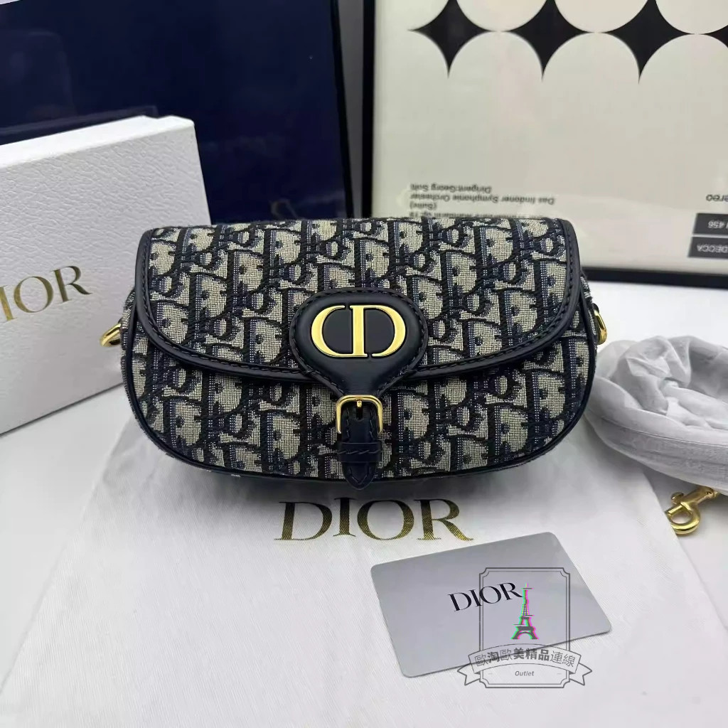 DIOR 迪奧 Dior Bobby East West 女款 老花刺繡滿印 新月包 馬鞍包 斜背包