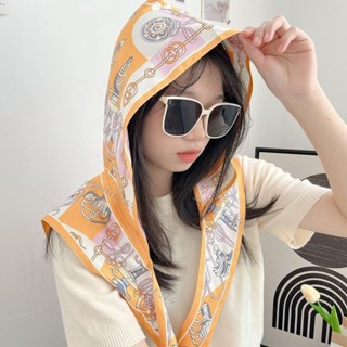 假領子 脖子防曬遮陽連帽帽披肩多功能百搭套絲巾頭巾女圍巾一件式包頭披風臺灣出貨🧡
