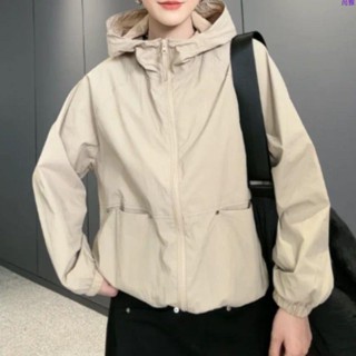 🌸防曬外套 防曬開衫 防曬服 涼感外套 冰絲外套速幹 寬松 春夏防曬衣連帽拉鏈短款外套時尚洋氣休閑寬松沖鋒衣開衫外套女