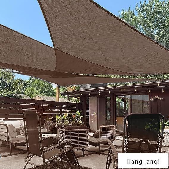 免運 遮陽帆 三角遮陽網 防晒遮陽棚 防紫外線 適用於戶外露台車庫花園後院 185GSM HDPE