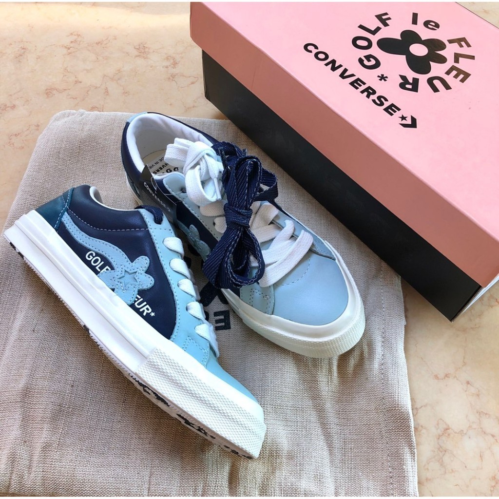 日本正品 CONVERSE X GOLF LE FLEUR OX 小花 深海藍 白 164024C