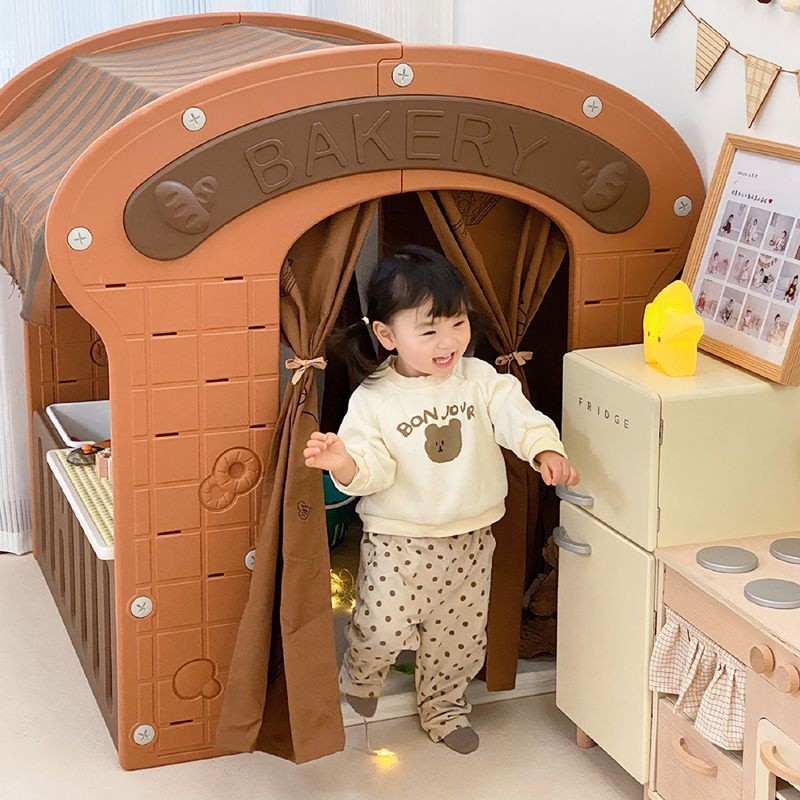 懞特梭利啟懞小屋 兒童帳篷 室內傢用寶寶遊戲屋 城堡玩具屋 麵包房 小房子