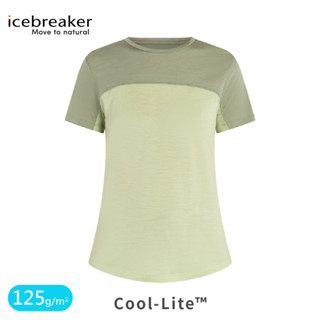 【Icebreaker 女 Sphere III Cool-Lite短袖色塊拼接125《草綠/果綠》】0A56XY