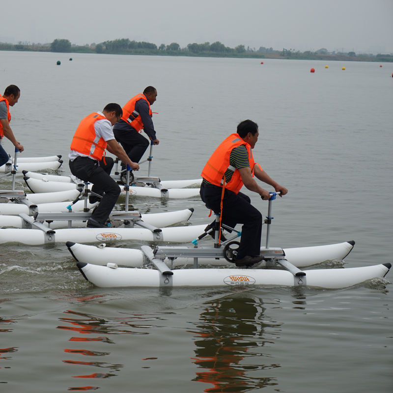 現貨直銷🔥可開發票🔥水上自行車成人雙人三人腳踏船充氣式浮筒自行車水上樂園公園戶外